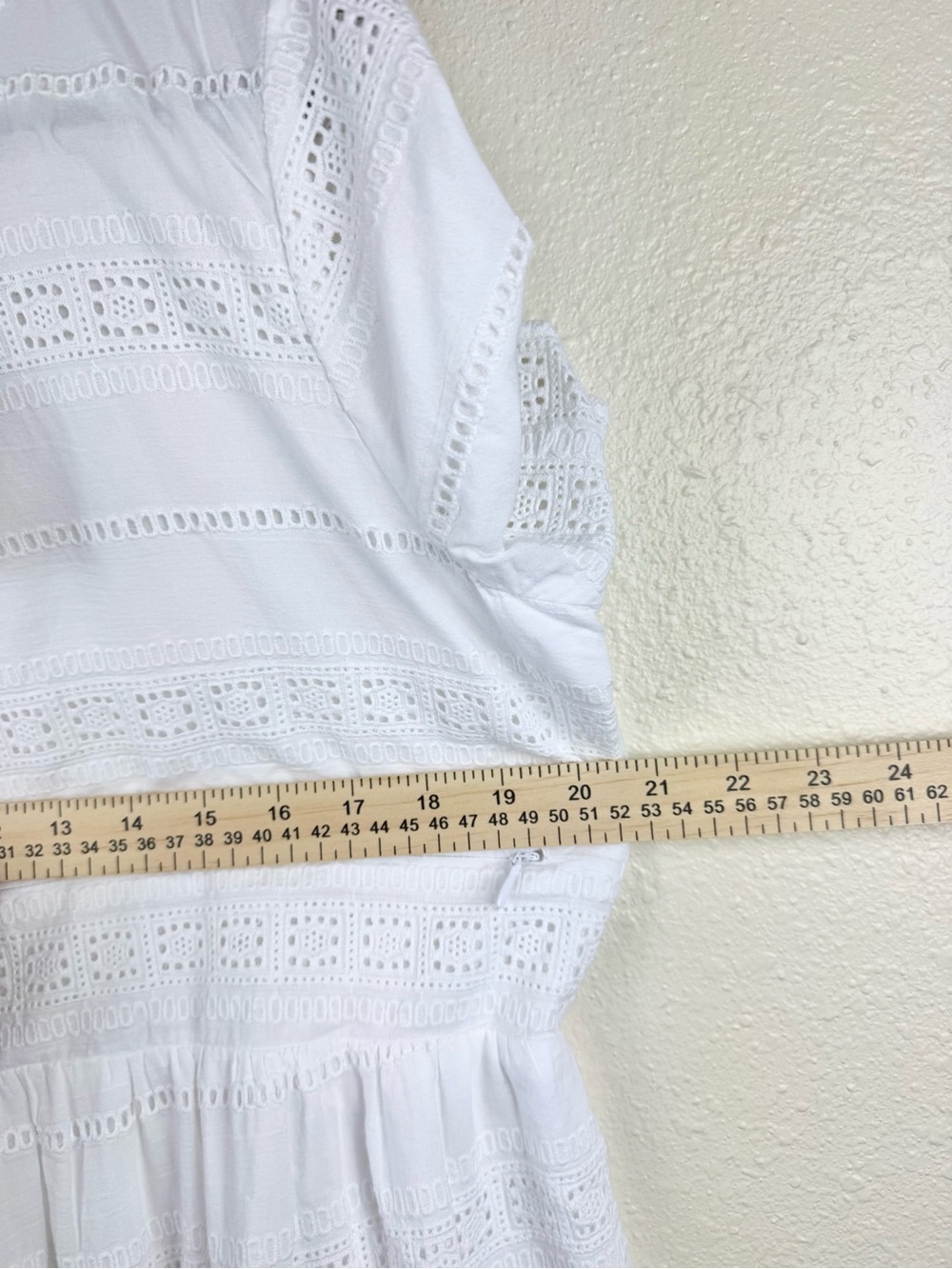 White Maternity Dress Eyelet Lace Frill  100% Cotton by Seraphine SZ 10 Nursing - Picture 15 of 16
